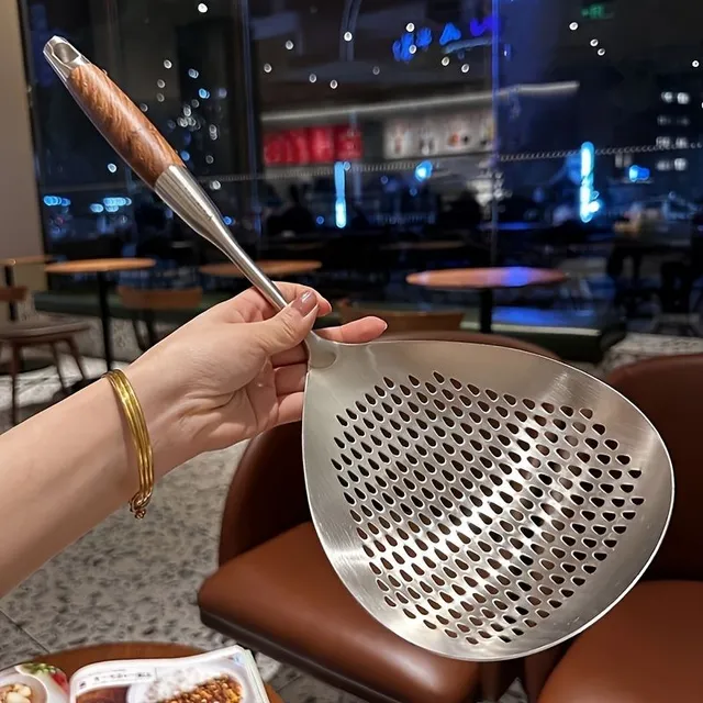 Resistant stainless steel large kitchen sieve - ideal for frying and hot pot