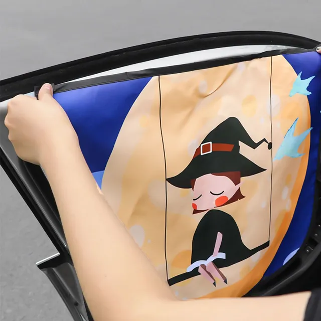 Beautiful sun visor for a car with children's motifs