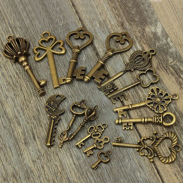 Set of antique bronze keys