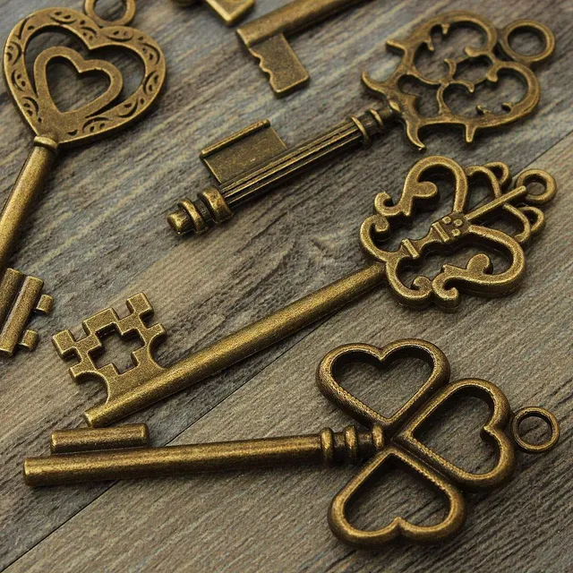 Set of antique bronze keys