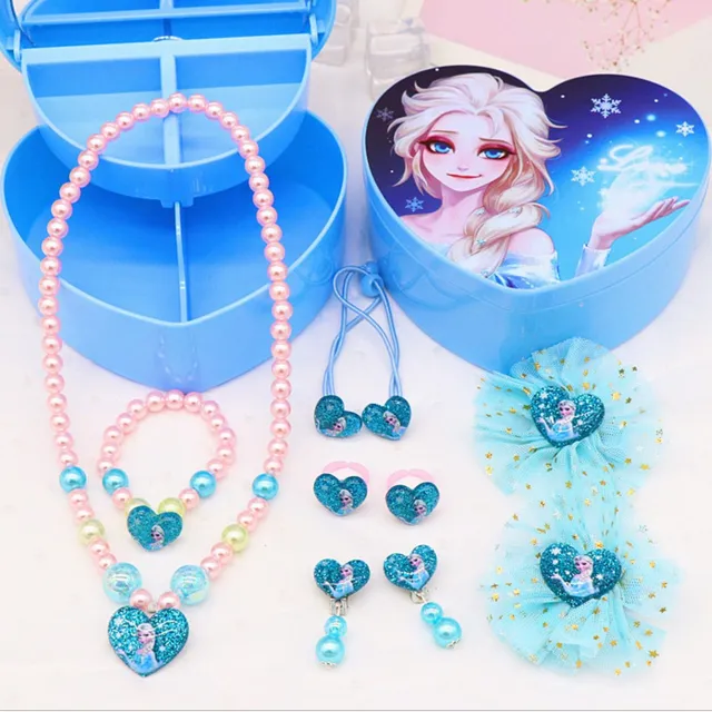 Children's cute jewelry box for little princesses blue2