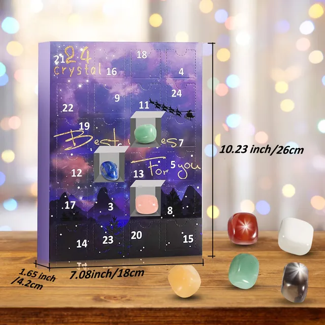 Christmas Advent Calendar 24 Natural Crystals Christmas Magic Expectation Christmas Joy