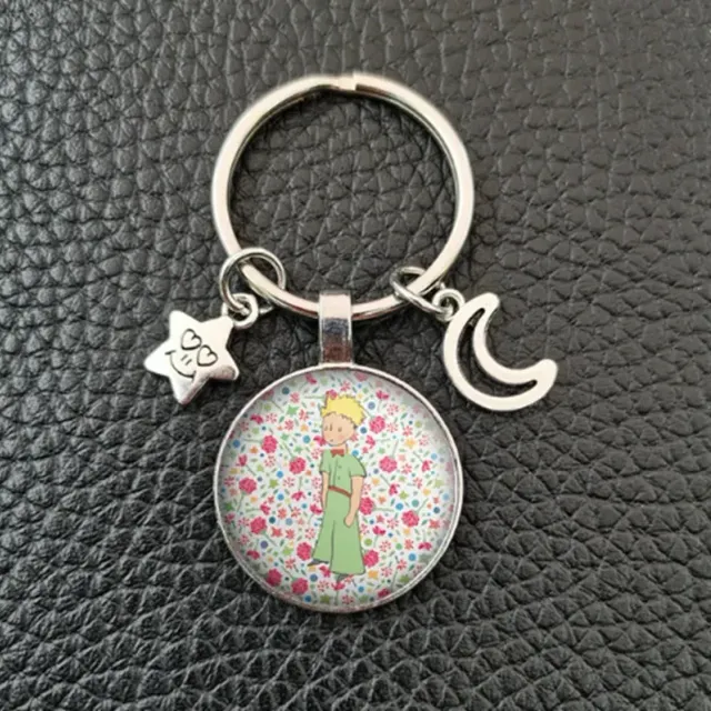 Favourite silver keychain with theme of Little Prince and Fox