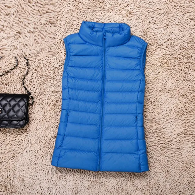 Beautiful ladies lightweight down vest Blue M