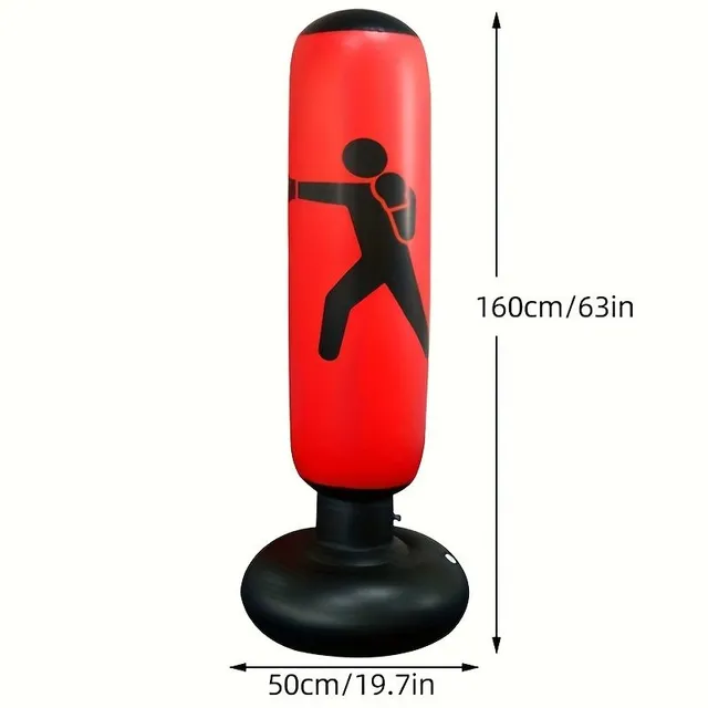 1pc Inflatable punching bag with stand - ideal for karate and taekwondo