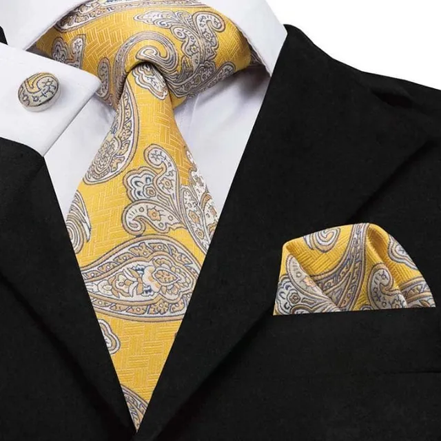 Men's luxury set with pattern | Tie, Handkerchief, Cufflinks