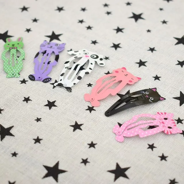 Hair clips with animals - 6 pieces