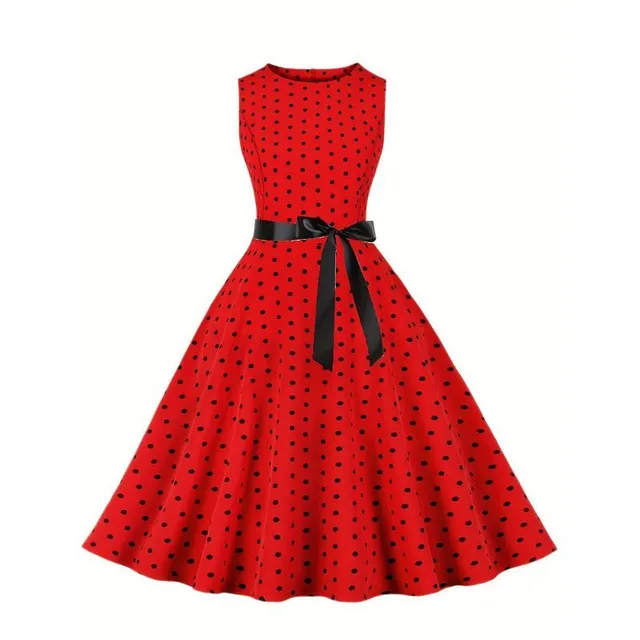 Women's retro summer dress with polka dots