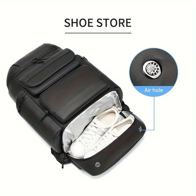 Male backpack with large capacity, for travel and to the office, with separation of wet things - Waterproof