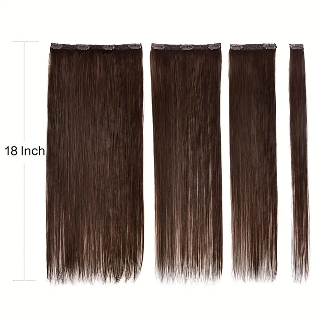 Extensions de cheveux naturels à clip pour femmes et filles - lisses, Remy, pour un usage quotidien