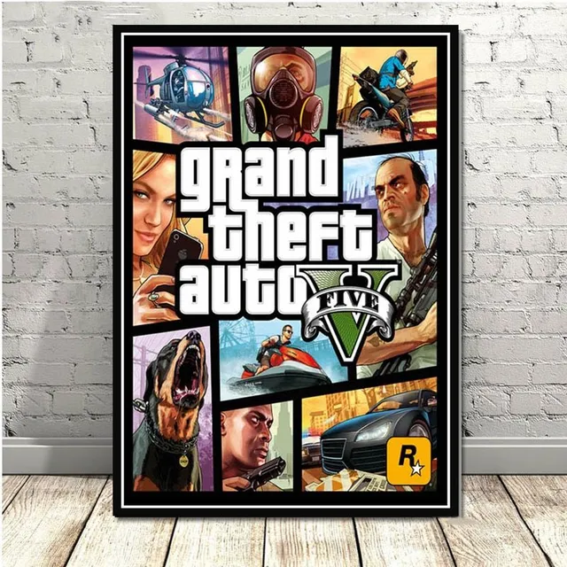 Wall poster with characters from Grand Theft Auto 6 21cmX30cmA4