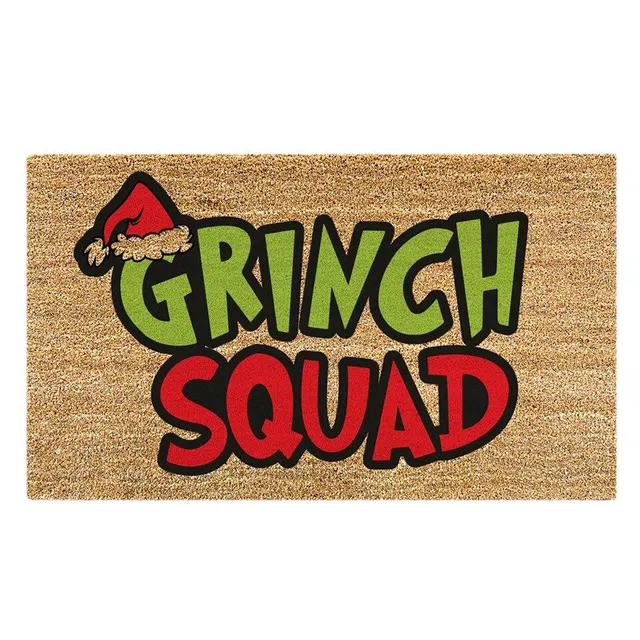 Anti-slip entrance mat with Christmas Grinche print