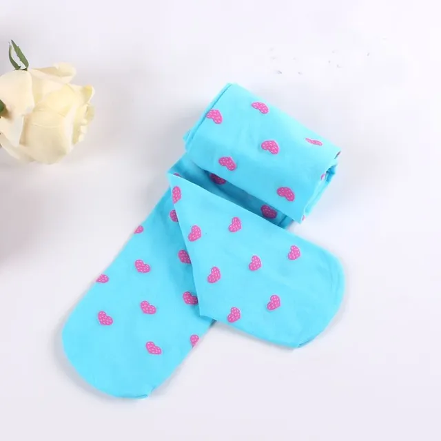 Girl's monochrome stockings decorated with hearts