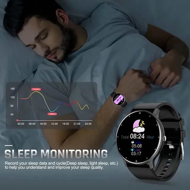 Inteligentné hodinky 1.39," plne dotyková obrazovka, športové fitnes funkcie, vodotesné IP67, ovládanie hudby, diaľkové ovládanie fotoaparátu, bezdrôtové volania - Unisex