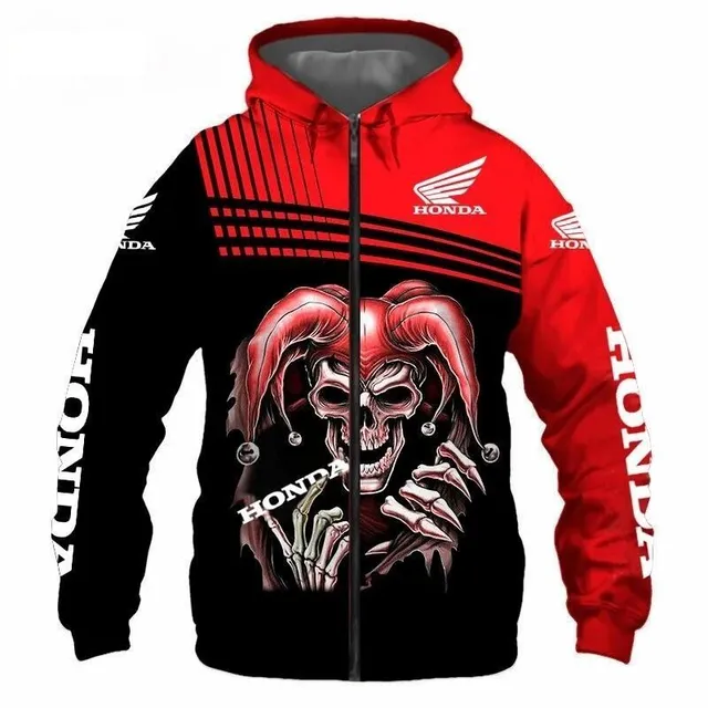 Men's zip-up hoodie with Moto print