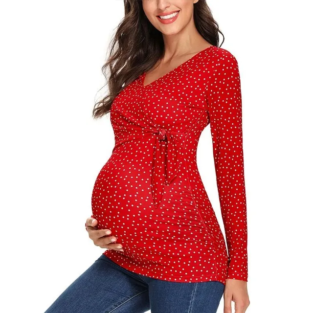 Beautiful maternity shirt with a bow