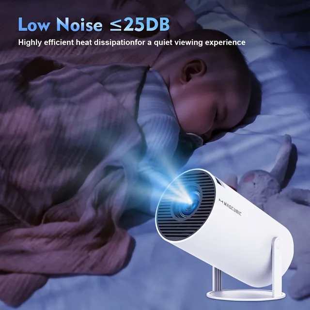 Compact projector with Android 11.0 and Wi-Fi 6 (200 ANSI, 1280x720p, EU plug)