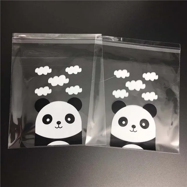 100 cookie bags, sweets with panda Cp228