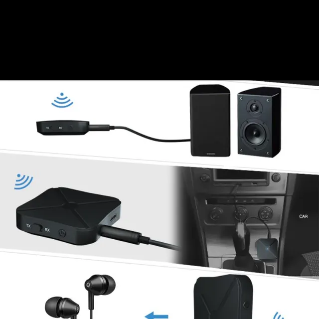 Prelucrător audio Bluetooth cu telecomandă (Bluetooth V5.0 negru)