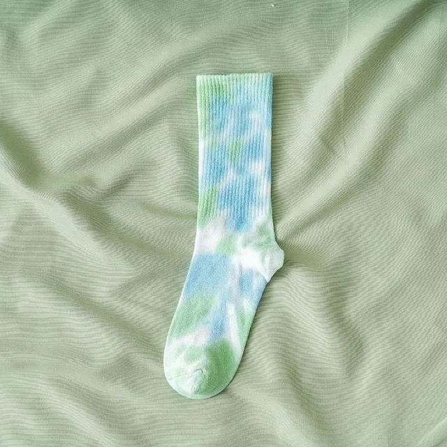 Women's High Socks with Batik motif Rainbow