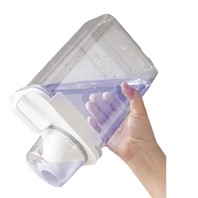 Wash powder dispenser with a measuring cup of 1800 ml