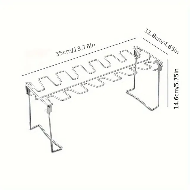 Folding stainless steel stand for chicken thighs and wings for grill, smoking and baking