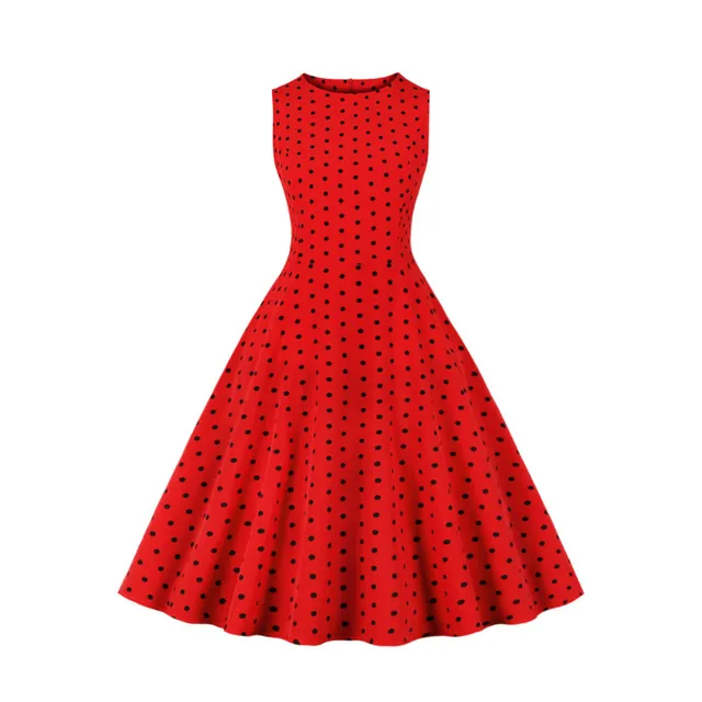 Women's retro summer dress with polka dots