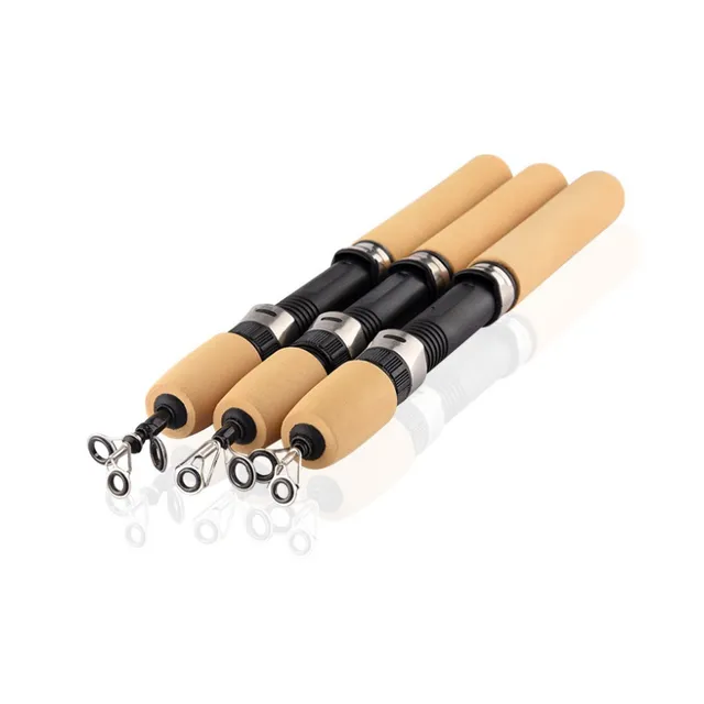 Fishing rod with wooden handle