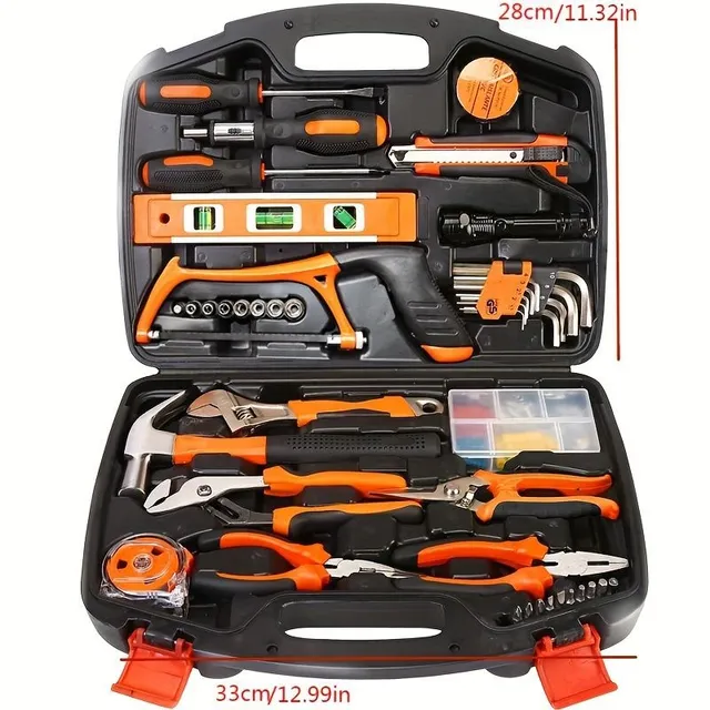 Home Tools - complete set of basic hand tools for repair with case and ratchet screwdriver