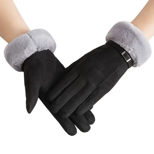 Dámske luxusné rukavice s vlnenou podšívkou Marika