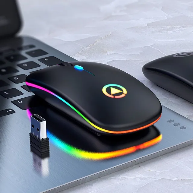 Wireless mouse with LED backlight