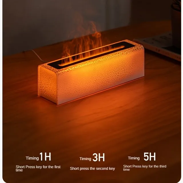 Lava Cracks Aromatherapeutic humidifiers Diffusers With Colorful Flames, 150 Ml USB Essential Oils Diffuser, Flame Humidifiers Air For Household, Protection Before Switching Off and Timing Functions