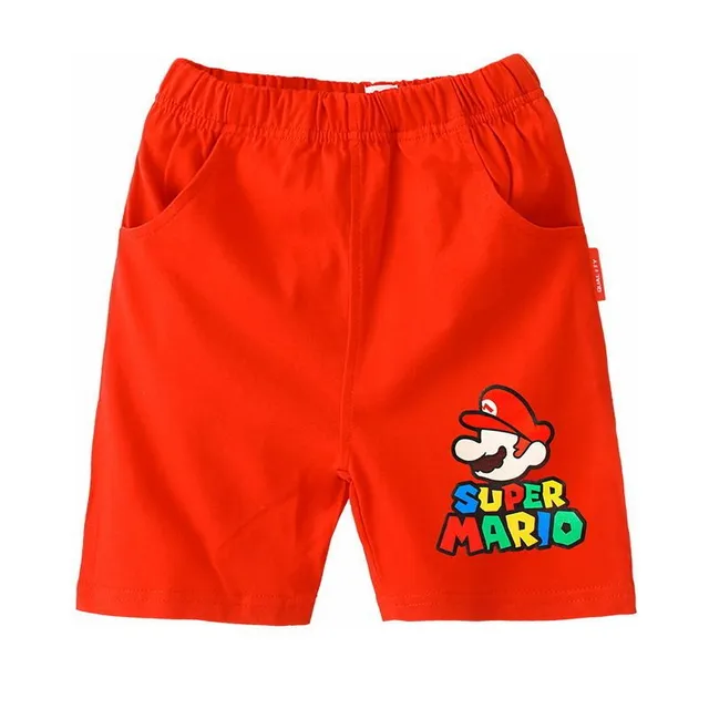 Trendy children's shorts printed with the popular animated film Super Mario