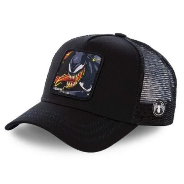 Unisex baseball cap with motifs of animated characters VENOM BLACK