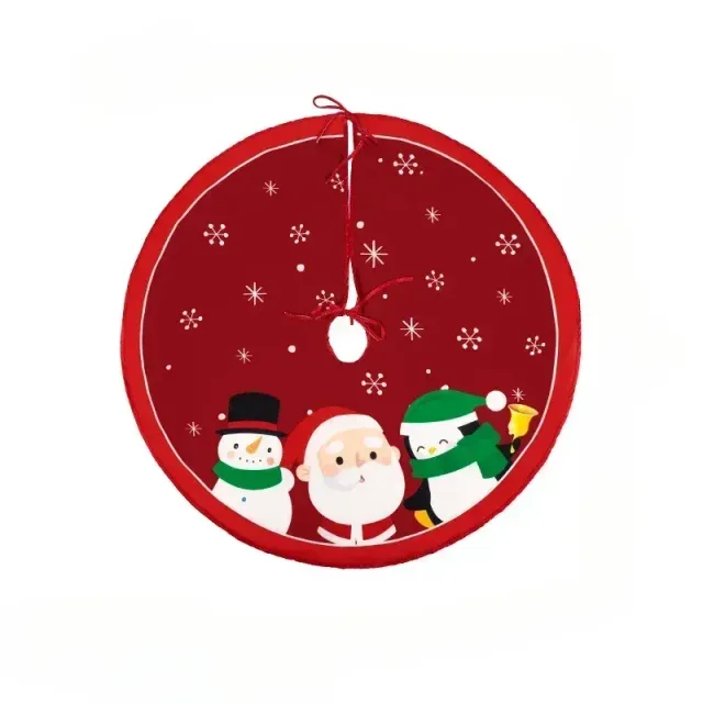 Practical fabric rug under the Christmas tree with a snowman, reindeer or Santa Claus motif