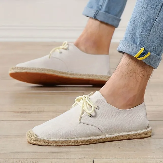 Lightweight breathable men's espadrilles with lace-up