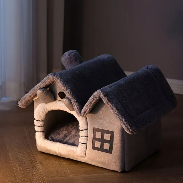 Dom pre mačky, Vhodné pre Kittens, Pohodlné a umývateľné Mačka Detská postieľka, vybavené odnímateľným plyžiarskym vankúšom