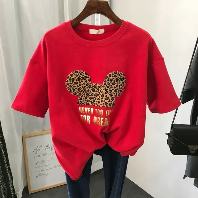 Women's T-shirt with a cute caricature of a mouse