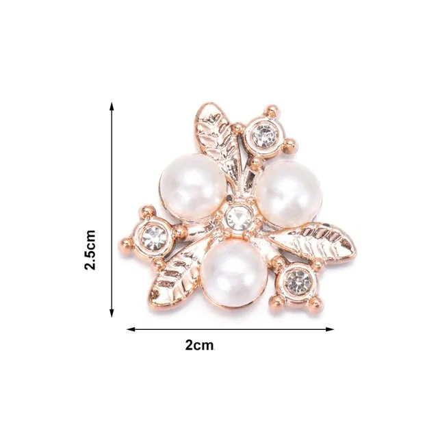 Crystal buttons in flower shape - set 10 pcs