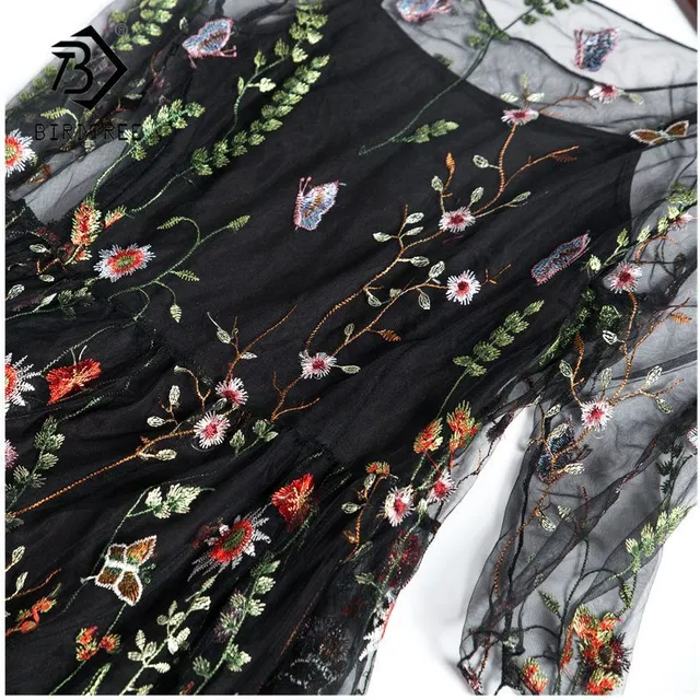 Rochie maxi din tulle de vară pentru femei cu broderie Allisson