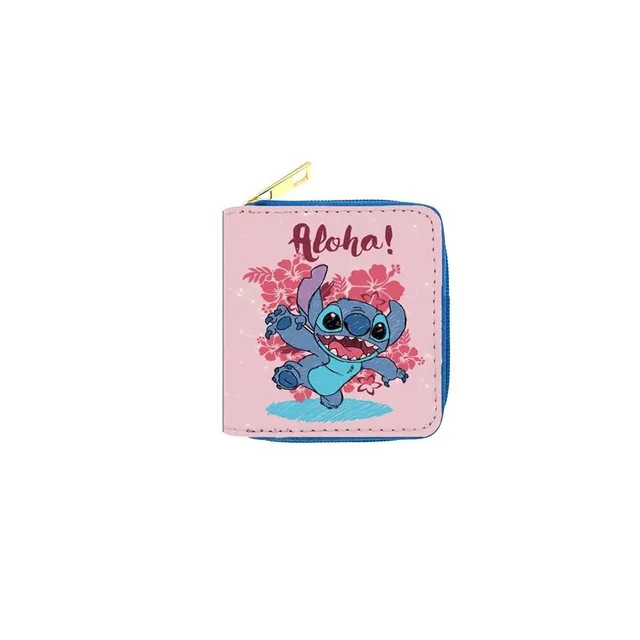 Portofel trendy pentru fete cu motivul iubit și adorabil Stitch