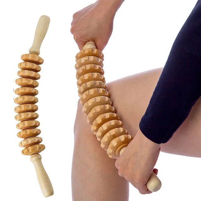 Drewniany wałek do masażu cellulitu i bólu mięśni