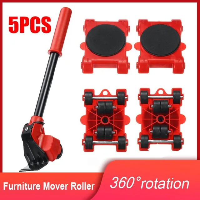 Furniture Moving Transport Roller Set Heavy Duty Lifter Transport Tool Pulley Furniture Mover Roller Wheel Bar Removal Lifting