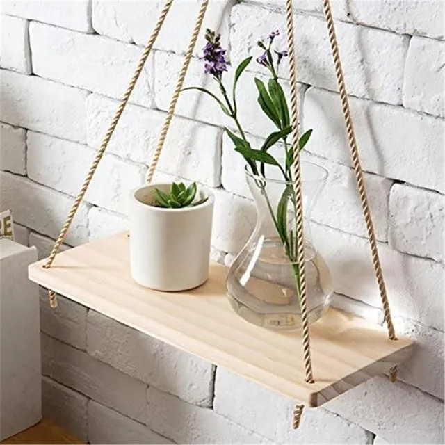 Luxury wall shelf made of natural material with Feliciano hanging system