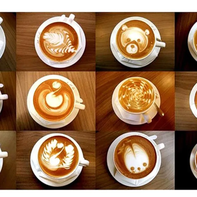 Set of coffee foam ornaments - 16 pcs