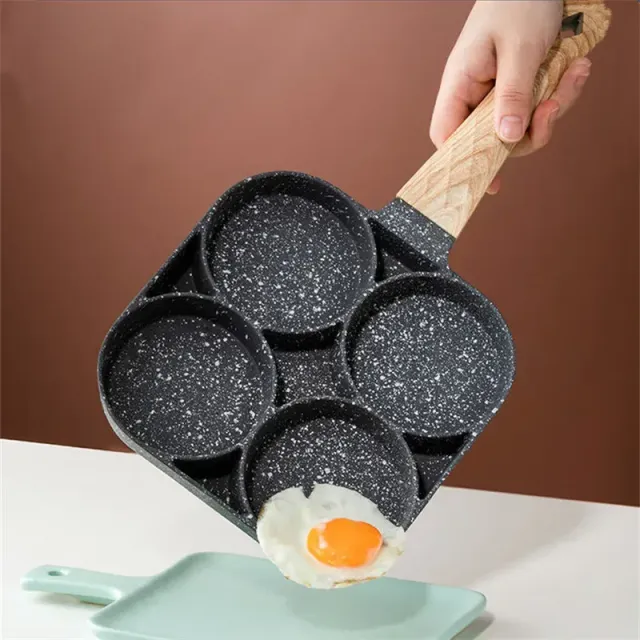 Stainless steel pan for 4 eggs with non-sticky surface
