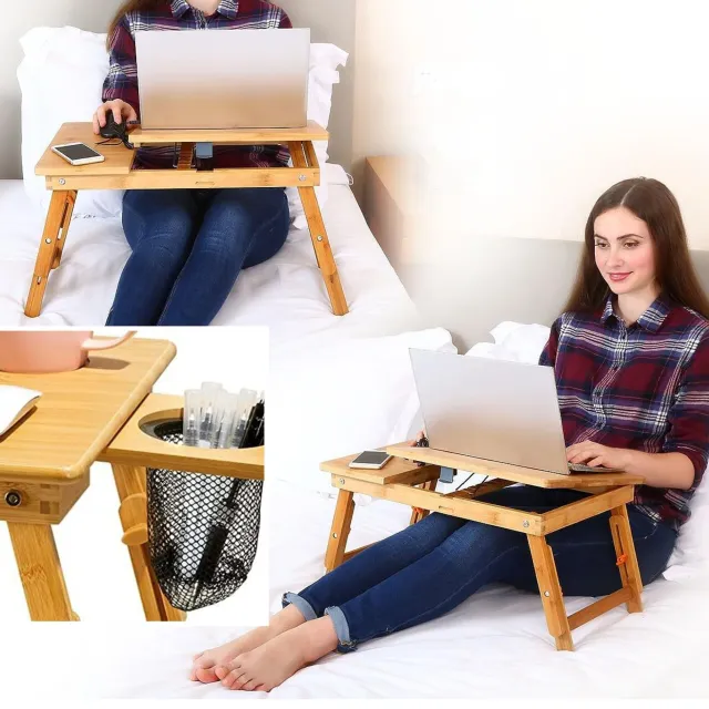 Portable adjustable table from bamboo to wedge