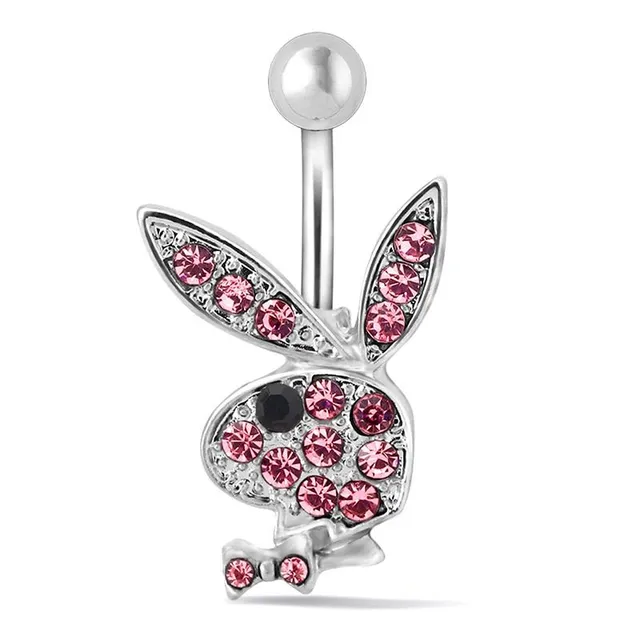 Moda piercing pępka z króliczkiem Playboya wiszący ornament