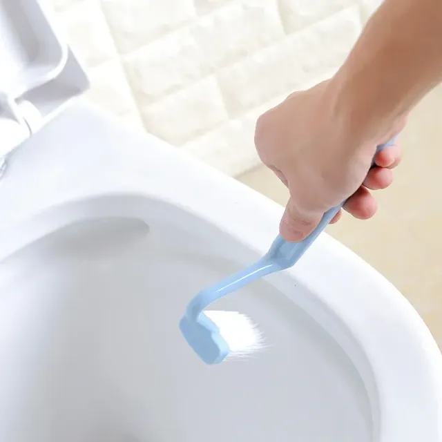 Zahnutá štětka na čištění toalety ve tvaru S pro malé děti - bez mrtvých úhlů s dlouhou rukojetí