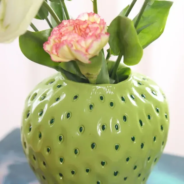 Handmade resin strawberry vase